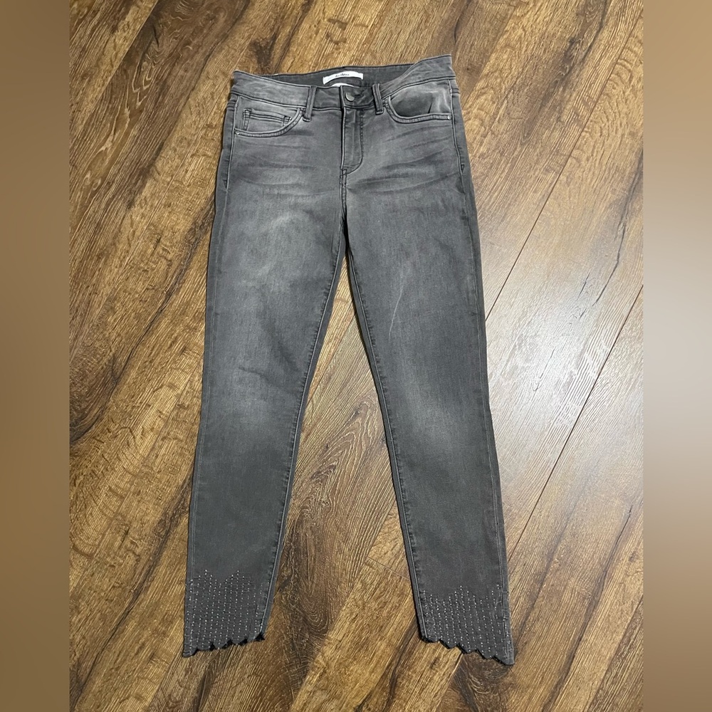 NWT Sam Edelman The Petite Kitten“ Mid Rise Skinny in Gray Denim, Size 6 Petite